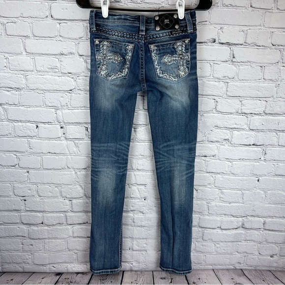 Miss Me Jean Women’s 14 (27x30.5) Low Rise Skinny Embellished Cross - Picture 2 of 12